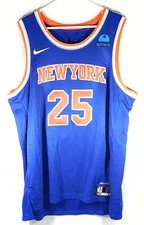 Mikal Bridges #25 New York Knicks Nike Swingman Icon Ed. Sphere Jersey Blue 56
