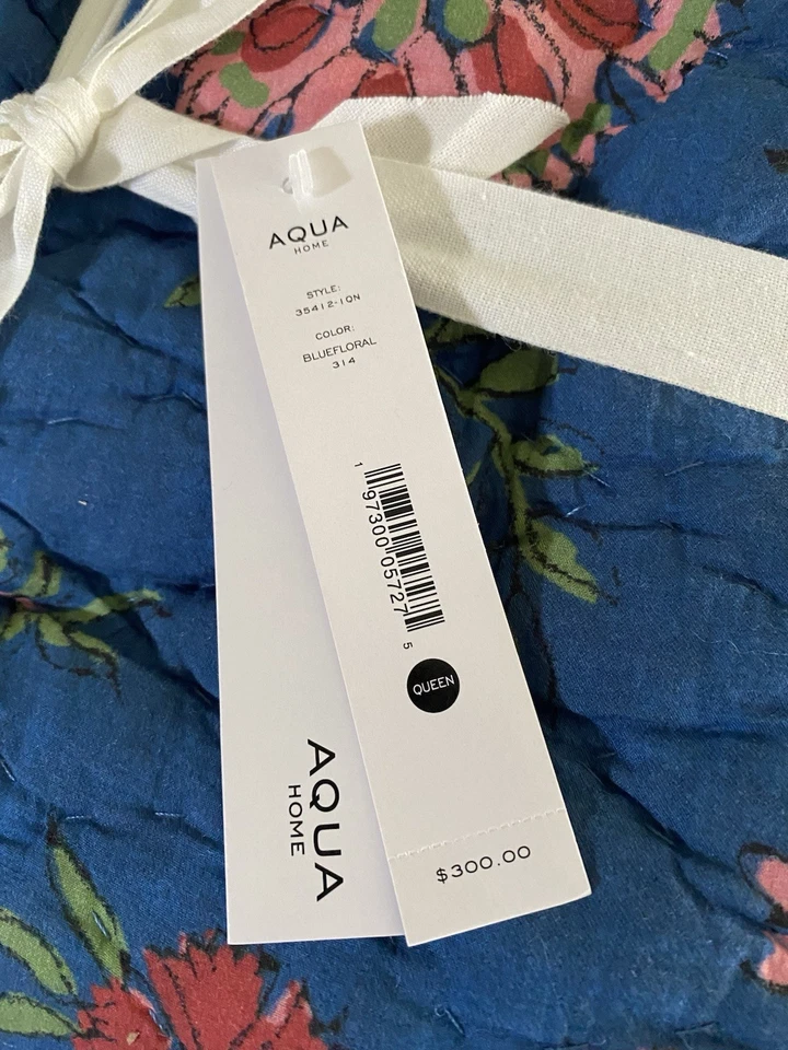 JUEGO DE EDREDÓN REVERSIBLE QUEEN ESTAMPADO FLORAL AQUA AZUL TOILLE FLORAL Foto 4 de 4