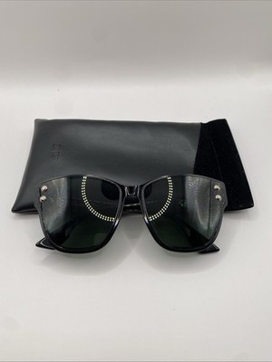 DiorAddict3 Oversized WLS04B1JXK Christian Dior Sunglasses Black Frame Gray Lens