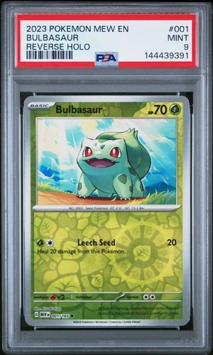 2023 POKEMON MEW EN-151 REVERSE HOLO #001 BULBASAUR PSA 9