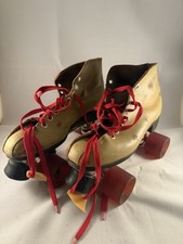 Riedell Boots Sure Grip Super X 7R Leather Roller Skates Vintage Size 9 Tan