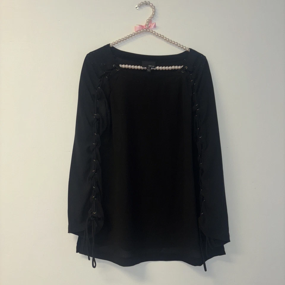 Camisa Greylin Transparente Top Talla M Manga Larga Blusa Caprichosa Gótica Grunge Hada Foto 2 de 4