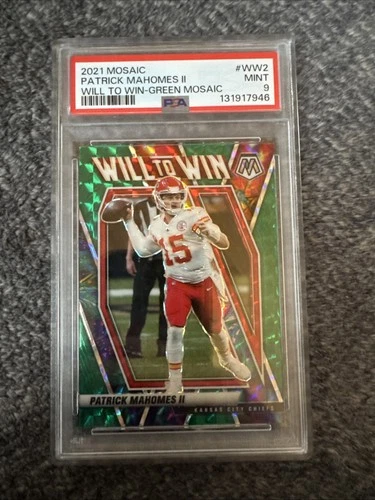 2021 Panini Mosaic - Will to Win Patrick Mahomes II #WW-2 Green Mosaic Prizm