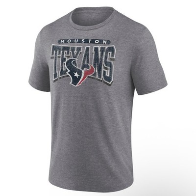 NFL Houston Texans Men's Team Striping Short Sleeve Tri-Blend T-Shirt, Large