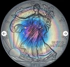 Rare Bull’s-Eye  2015 American Silver Eagle  Toned