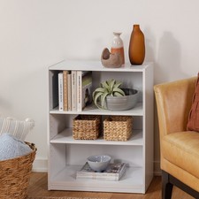 3-Shelf Bookcase W/ Adjustable Shelves White