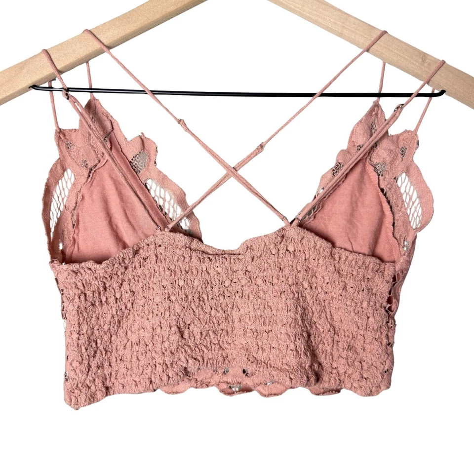 Free People Lace Bralette FP One Adela Light Pink Womens Size L - Image 2 of 4