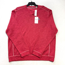 Tommy Bahama Men  s Cotton Blend Tobago Bay Abaco Dark Red Shirt 2XLT 118 NWT