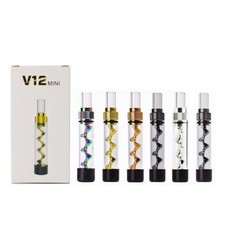 Vaporizador Smoking Hit Pipe V12 MINI Molinillo de tabaco romo de vidrio torcido con cepillo