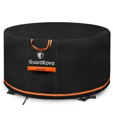 Fire Pit Cover Round 48 Inch [2025 Upgraded 1000D Heavy Duty Fabric] for 45”-...