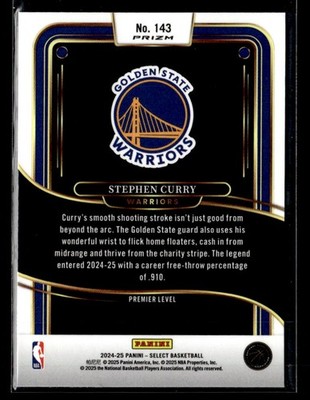 2024-25 Panini Select #143 Stephen Curry Blue Prizm | eBay