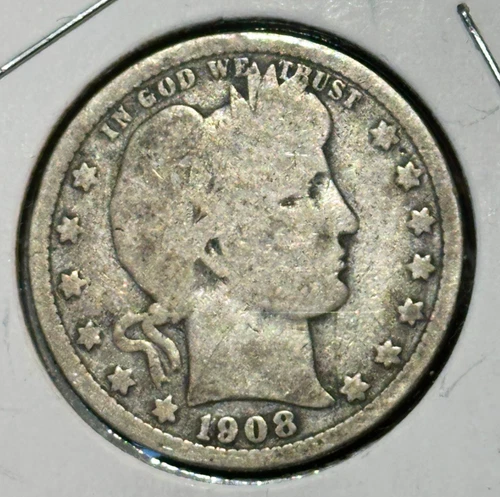 1908-O Barber Quarter Nice Original Good CHRC