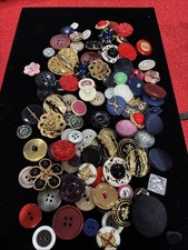Vintage Buttons Lot 100 Various Sizes Shapes Colors Crafting Please Read descrip