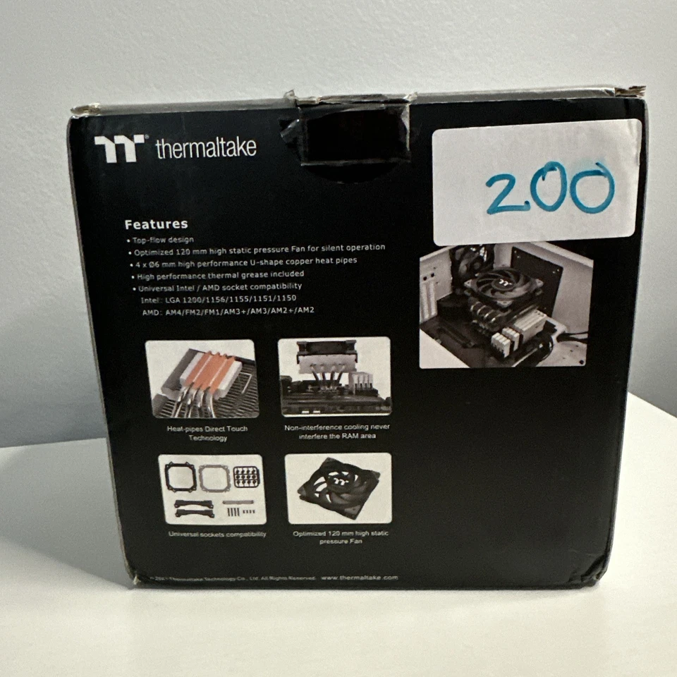 Thermaltake TOUGHAIR 110 140w TDP Top Flow CPU Cooler, Intel/AMD - Image 3 of 4