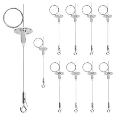 10 Pack 3.2 ft Ceiling Sign Hanger Suspension Cable Wire for Hanging LED Pane