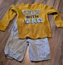 Boys Healthtex Shorts  Shirt Set 5T Yellow Blue