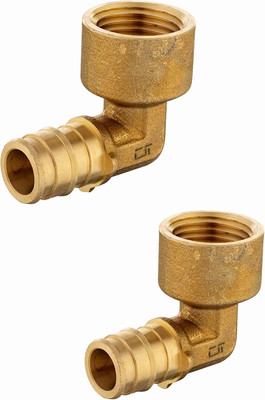 2-Pack  Pex a Expansion Brass Fittings 1/2''X 1/2'' NPT Female Elbow for Pex-A Tub
