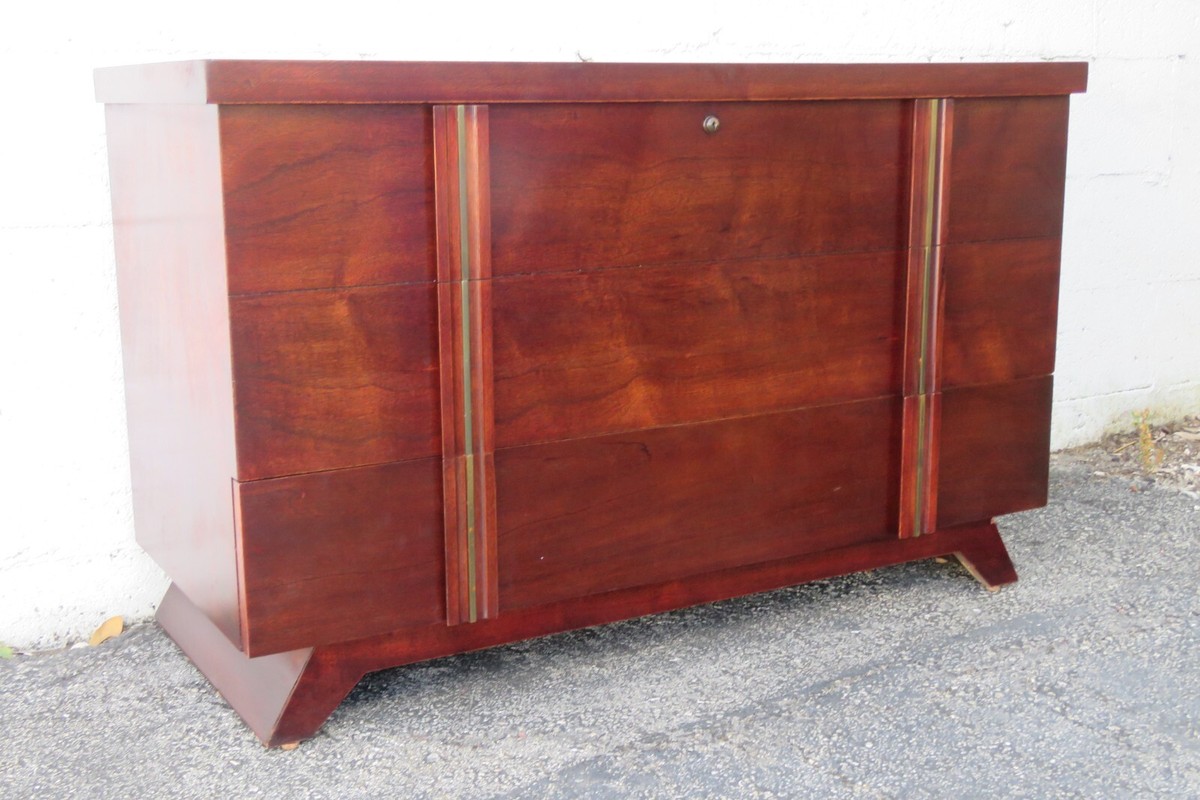Mid Century Lane Cedar Chest Blanket Trunk Window Bench with a