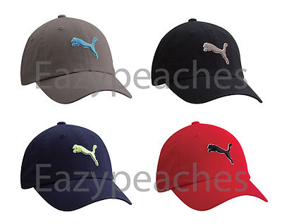 PUMA Icon Baseball Cap Unstructured Relaxed Fit Golf Tour Soccer Hat Cat Logo