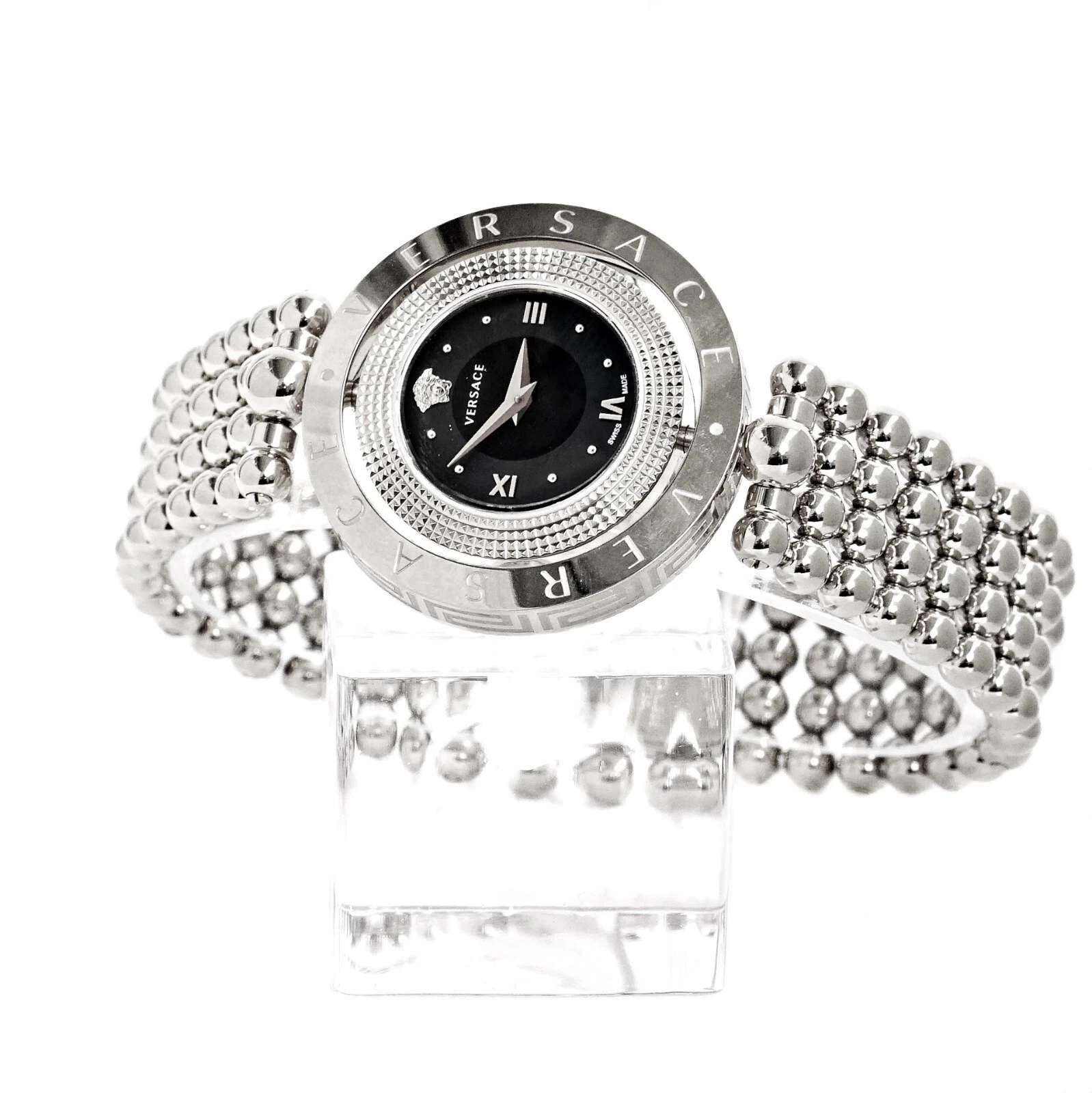 Orologio donna Versace VE7900620 EON lunetta girevole IP argento SWISS MADE nuovo