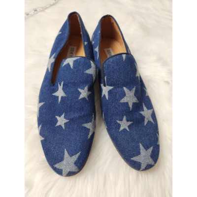 Steve Madden Mens Lodestar Loafers Shoes Blue White Star Print Slip On 7 M