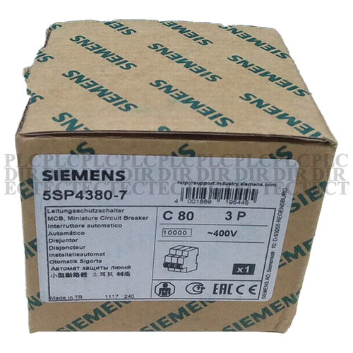 Interruttore Automatico SIEMENS 5SP4380-7 3 Poli C80A - Nuovo