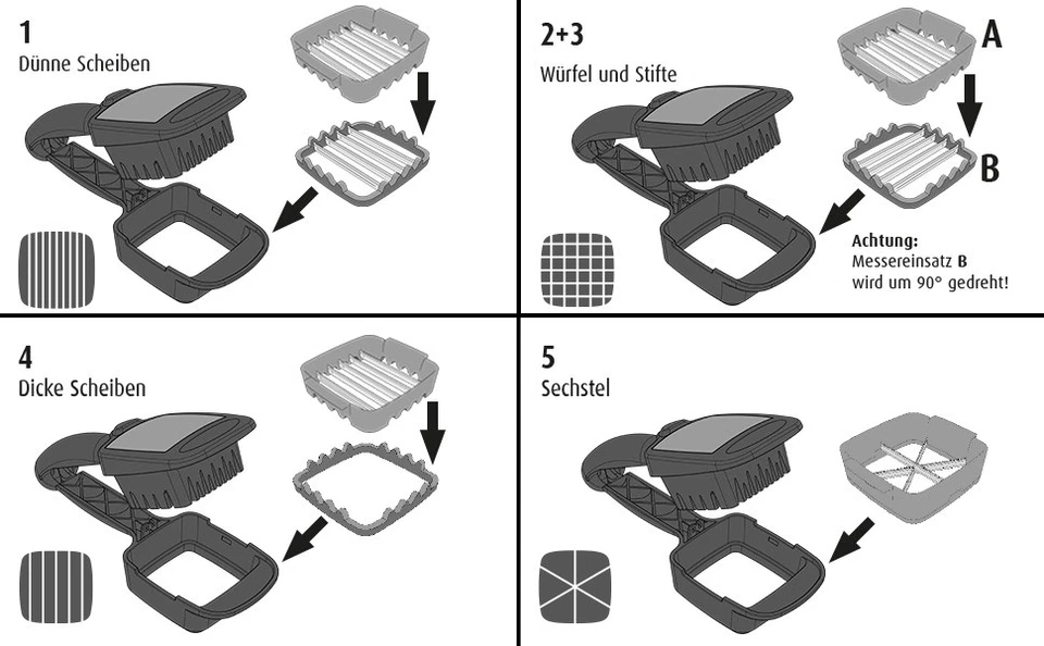Genius Nicer Dicer Quick 7 Teile Obst- und Gemüseschneider Zwiebelschneider - Bild 4 von 4