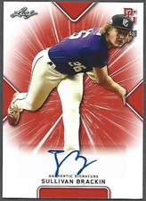 2021 LEAF PERFECT GAME NATIONAL SHOWCASE SULLIVAN BRACKIN AUTOGRAPH, #'D 28/30!!