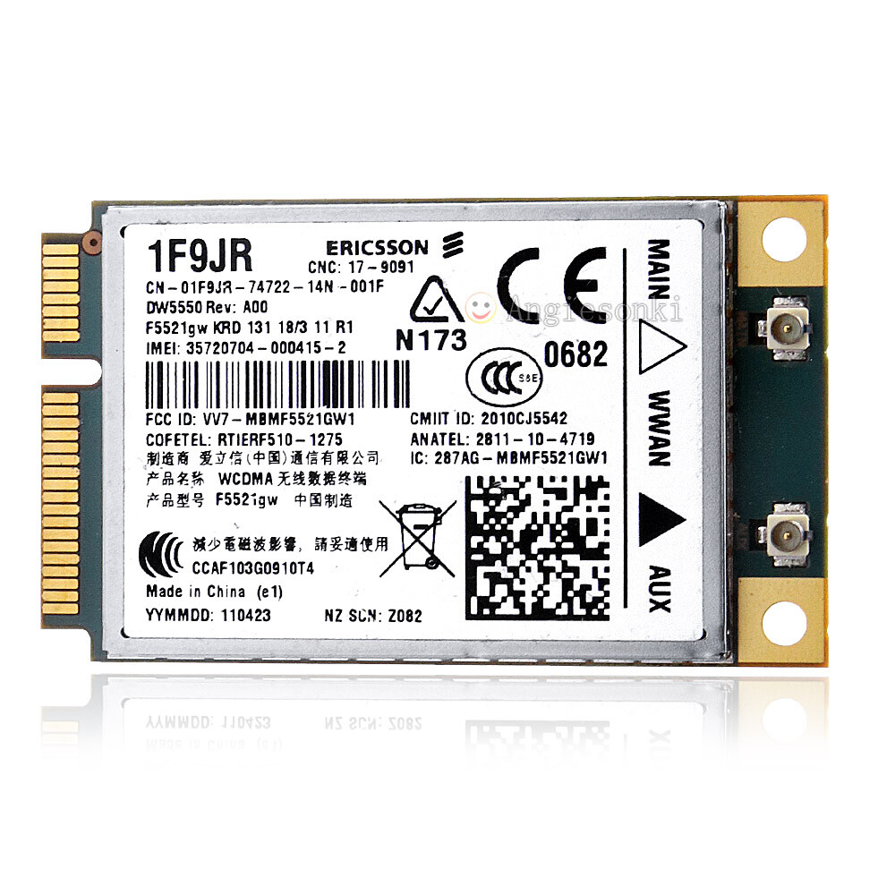 Dell 2XGNJ HSDPA GPS Broadband Ericsson 5550 WWAN Card 3G F5521GW