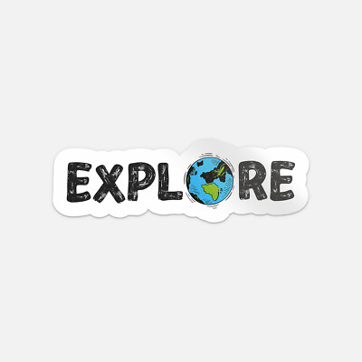 Explore The Planet Globe Car Bumper Vinyl Sticker Decal