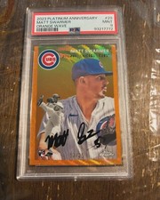 2023 topps Chrome platinum anniversary Matt Swarmer /25 Orange Refractor PSA 9