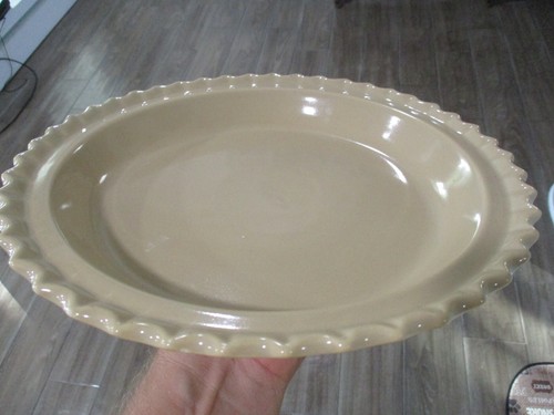 stoneware serve ware scalloped edged heavy quality apple pie baking dish - Picture 9 of 11