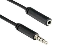 3.5mm TRRS Male to Female Audio & Microphone Extension Cable - 6ft / 12ft