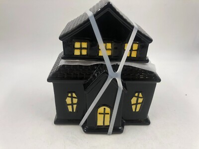 Jack O lantern Ceramic 9.5in Haunted House Cookie Jar BB02B10021