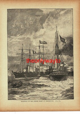 Reception Of French Fleet In Portsmouth, 1865, Book Illustration (Print), c1895