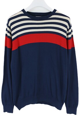 GANT New Haven Jumper Men's LARGE Pullover Stripe Crew Neck Knitted