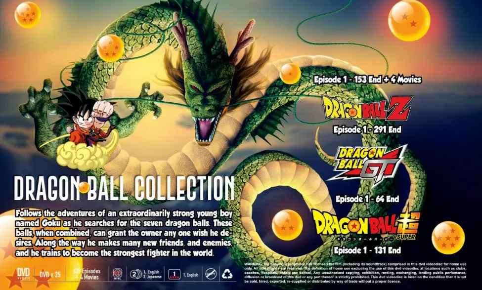 DVD Complete Tv Series Dragon Ball Collection Complete Dragon Ball, Z,GT & Super