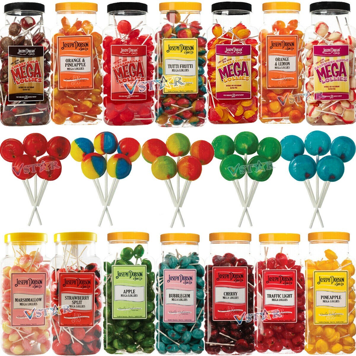 Lollipops Lollies Candy Joseph Dobson Various Flavours Full Bottle