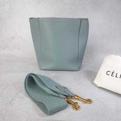 CELINE Saw Sangle blue Shoulder Bag AUTHENTIC