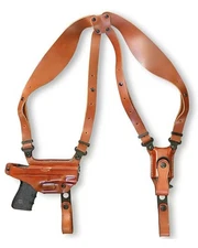 Leather Shoulder Holster With Mag Case Fits, Kahr PM45  3.24'' Barrel #1116#