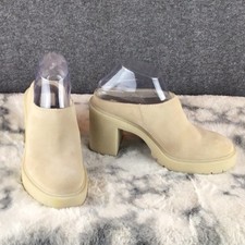 Dolce Vita Platform Suede Mules Clogs Lug Sole in Sand Size 7
