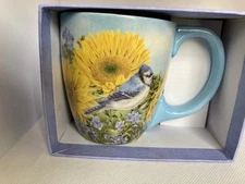 LANG MUG 2010 "SUMMER BLUE JAY" ARTWORK BY JANE SHASKY-#5001295-12 OZ USED MUG