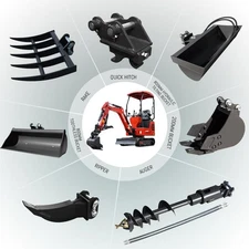 Mini Excavator Accessories Set 7 Auxiliary Tools HUAYEE Mini ExcavatorAttachment