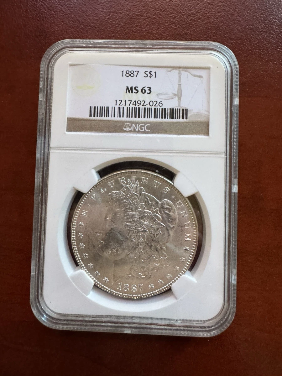 25+ MS 63 Graded 1887 Year Morgan US Dollars (1878-1921) for sale
