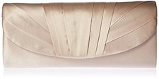Angel Satin Tuxedo Flap Evening Clutch One Size Champagne