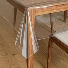Clear Plastic Table Cover Protector - 100 Waterproof  Spill-Proof Table Cloth