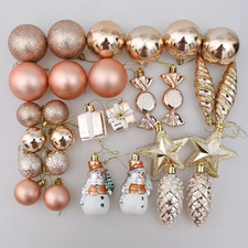 Set 48 Palline Di Natale In Velluto Beige E Creme, Diametri 8/6/4 Cm, Decorazioni Per Albero E Casa