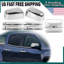 Set For 2015-2022 Chevy Colorado Top Mirror+Door Handle + Tailgate Covers Chrome