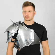 Medieval Knight Chest Plate Armor with right Shoulder Pauldron Steel Breastplate