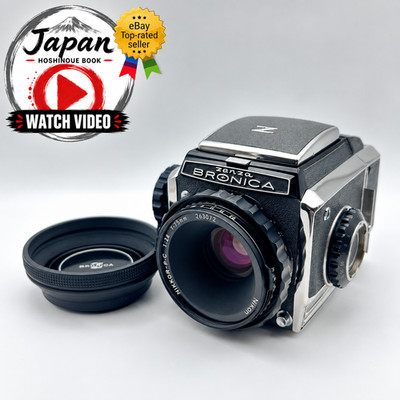 [Mint] Zenza Bronica S2 w/ Nikkor-P.C 75mm f/2.8 Lens + Hood From JAPAN